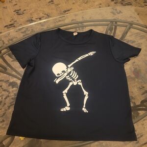Navy Blue Skeleton Dab Kids Tee